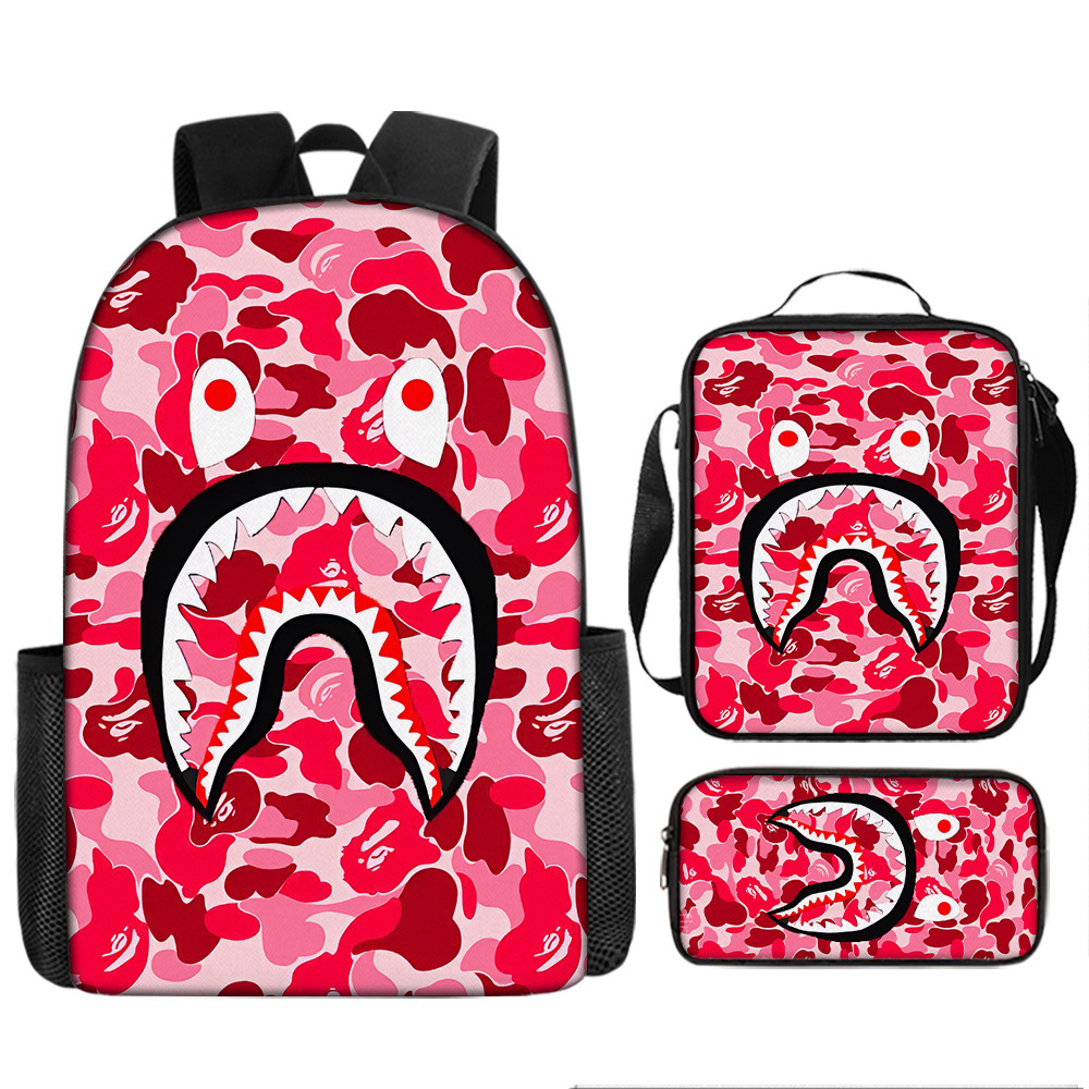 Cross-border Shark Backpack Male and Female Student Schoolbag Outdoor Sports Mountaineering Travel Travel Leisure Fashion Backpack