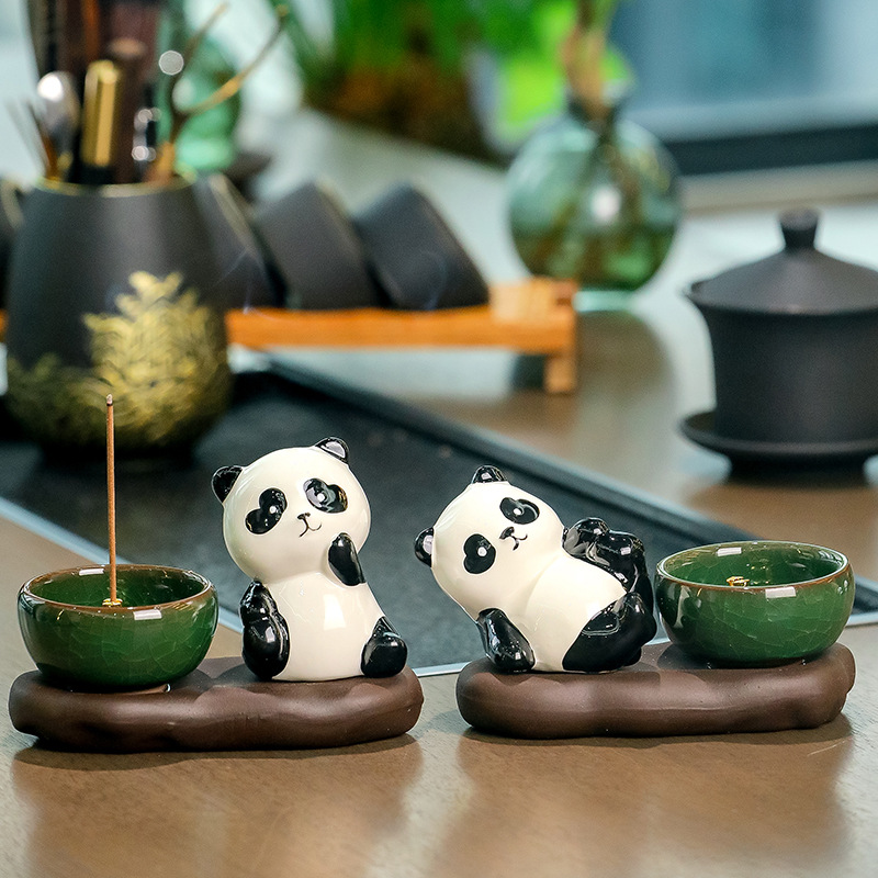 National treasure panda aroma burner line incense incense incense incense incense incense incense incense incense sandalwood burner tea pet tea ceremony accessories desktop ornaments