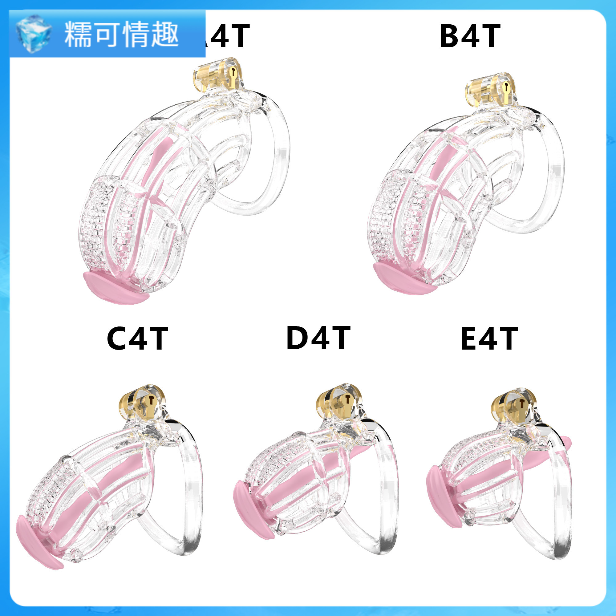 Adult Transparent Male Cb Lock Male Chastity Lock Chastity Device Ring Rooster Cage Sm Honeycomb Sex Toy