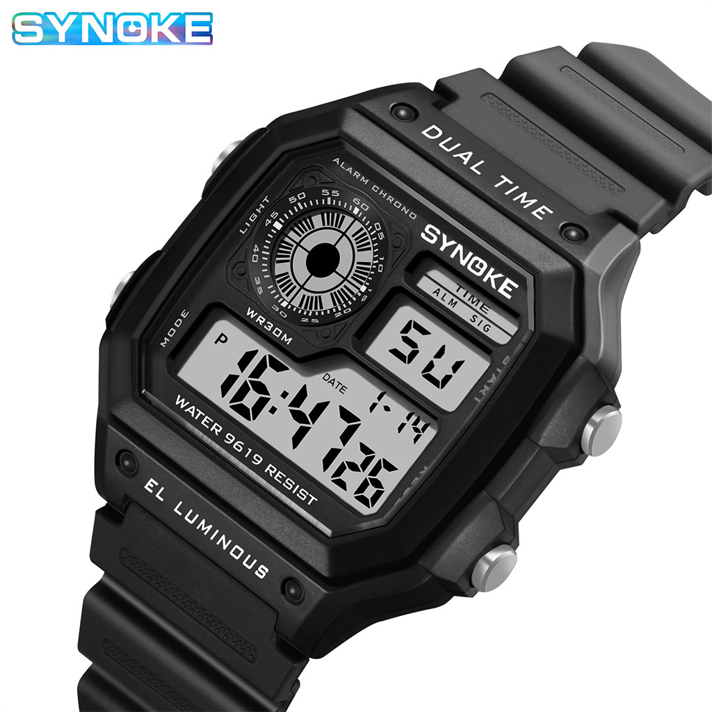Factory Goods Synoke Luminous Waterproof Sports Men's Thin Square Classic Student Watch Southeast Asian Market