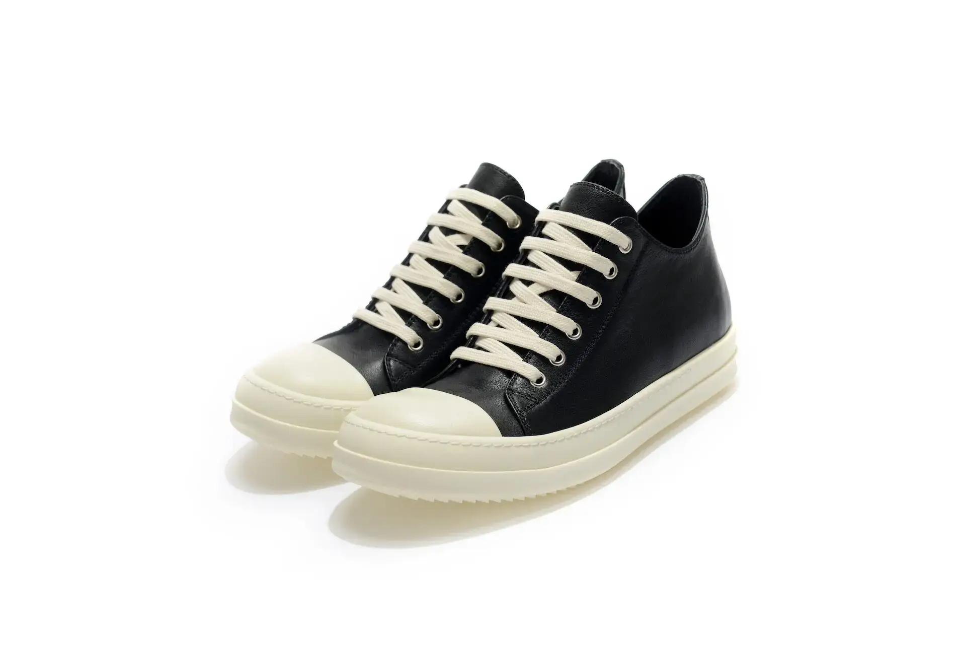 Rok Produces Owens Ramones Low-Top Men's Shoes in Black Cowhide, Dark Rick Shoes Main Line