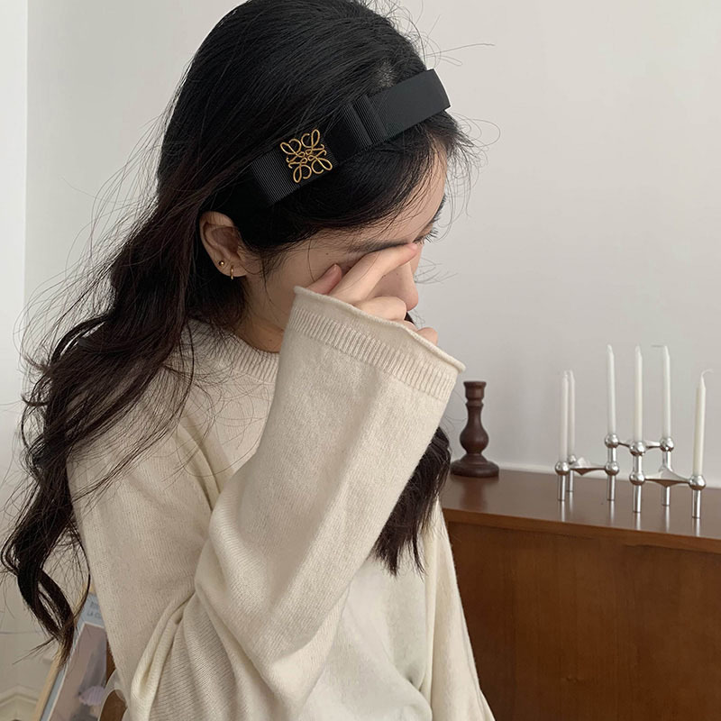 Korean high-end feeling black handmade hair band velvet hair clip high cranial top pressure hair wide-brimmed headband hair accessories wholesale accessories
