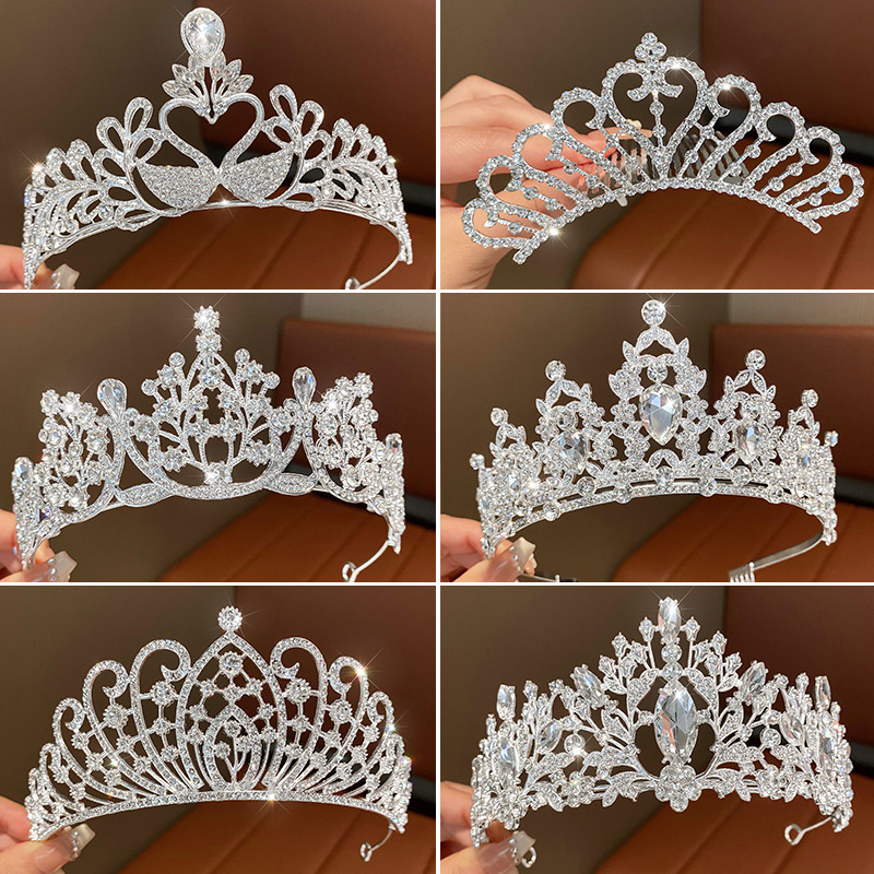 Diamond Flower Leaf Headband Princess Birthday Atmosphere Crown Headband Light Luxury Fashion High Sense Jewelry Wholesale Women