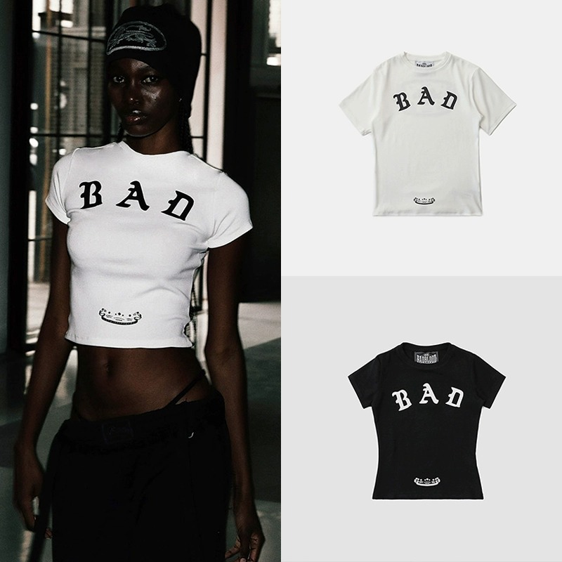 South Korea badblood BCAC Series American Style Hot Girls Short T-Shirt Women's Casual Niche Crewneck Printed Top Trendy