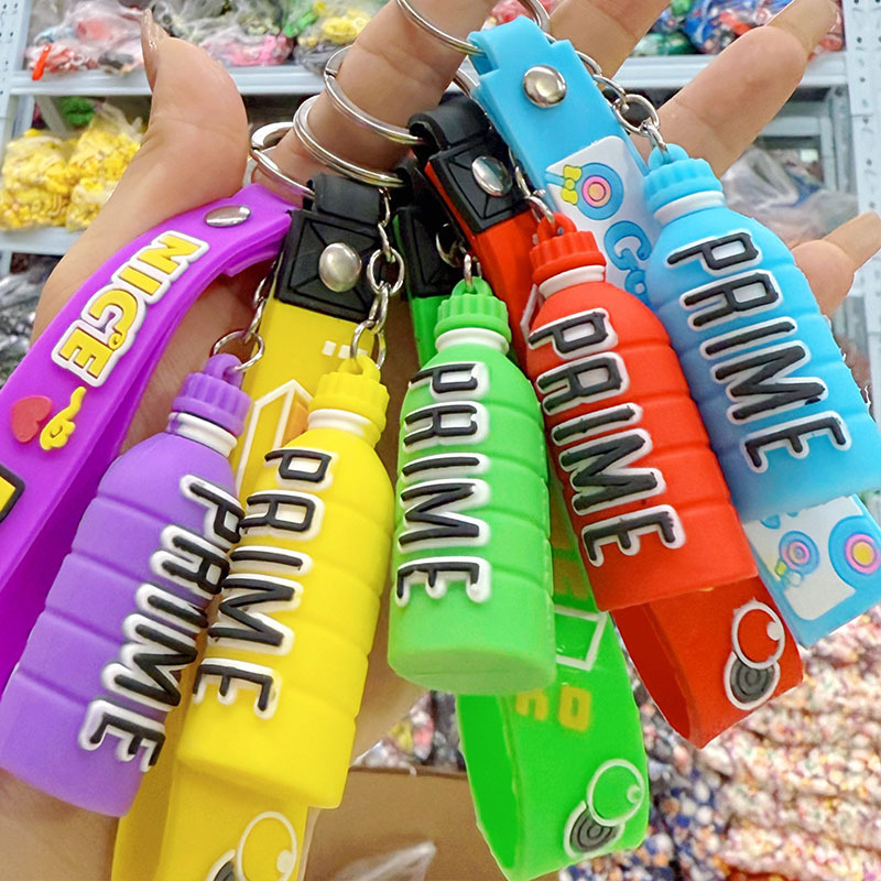 Cross-border energy bottle silicone key chain function beverage bottle doll cartoon three-dimensional tide play jewelry accessories wholesale