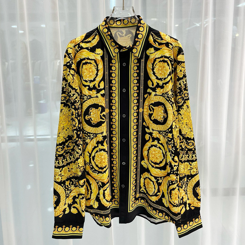 2025 Spring New European and American Fashion Trend Export Youth Popular Digital Printing Men's Cardigan Shirt Trendy Men