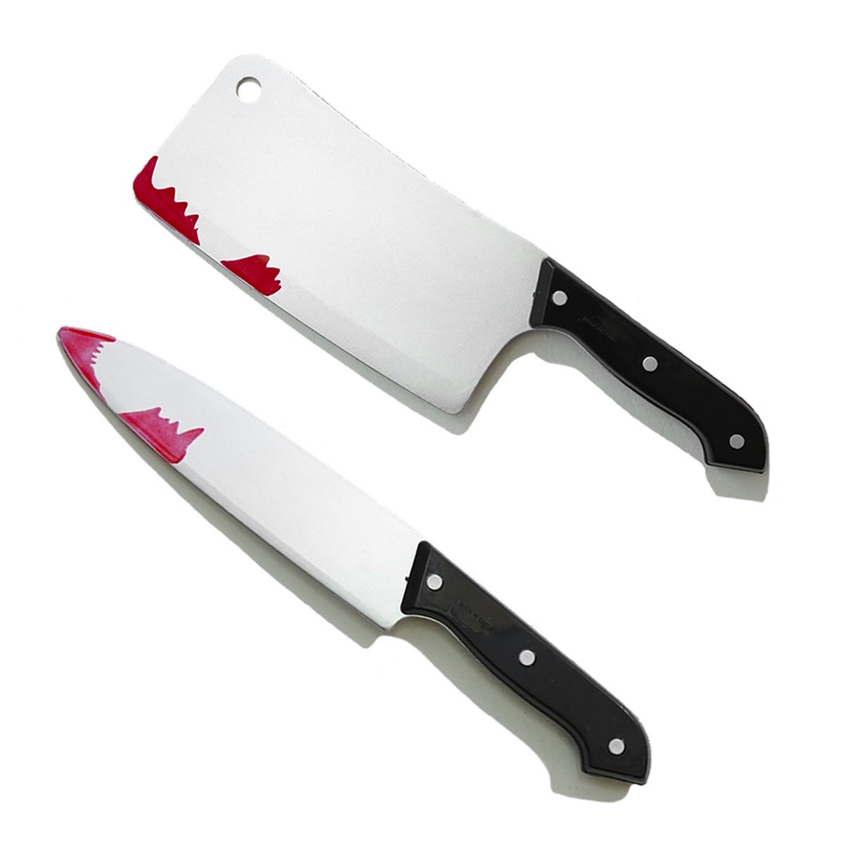Halloween Blood knife horror trick props plastic kitchen knife pointed blood simulation knife performance props wholesale
