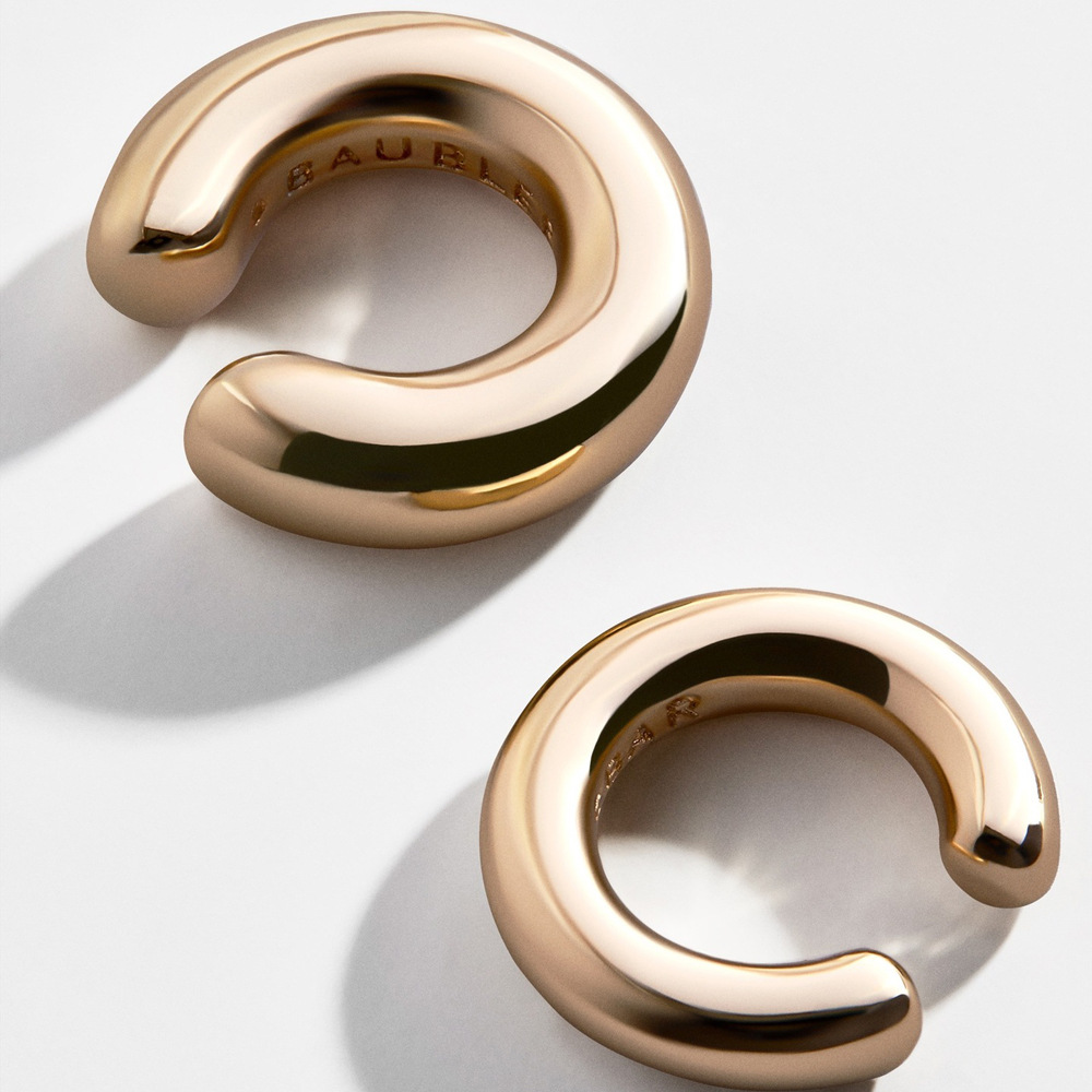 Europe and the United States cross-border smooth plain ring ear clip retro earrings simple wind C- type size round without ear hole ear clip jewelry