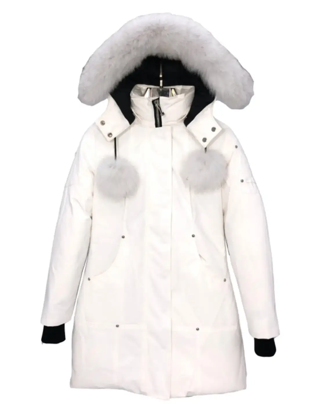 Palm Moose # 01 Women Fur Hooded Long down Jacket
