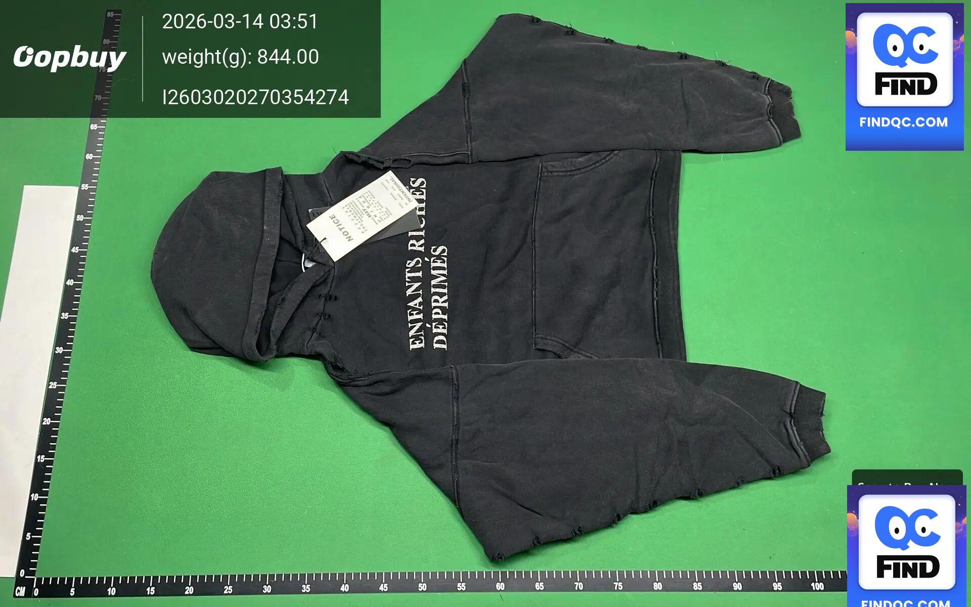 ENFANTS RICHES DEPRIMES Black Hoodie — zdjęcie QC 3