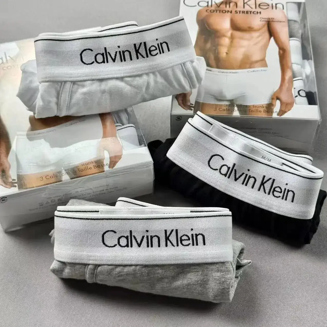 Calvin Klein Men's Underwear 3-Pack (Black, White, Gray)