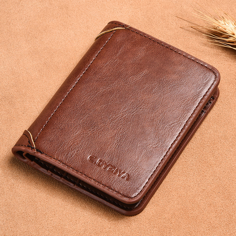 Cross-border men's wallet thin short driver's license wallet one-piece card multi-functional vertical three-fold wallet wholesale