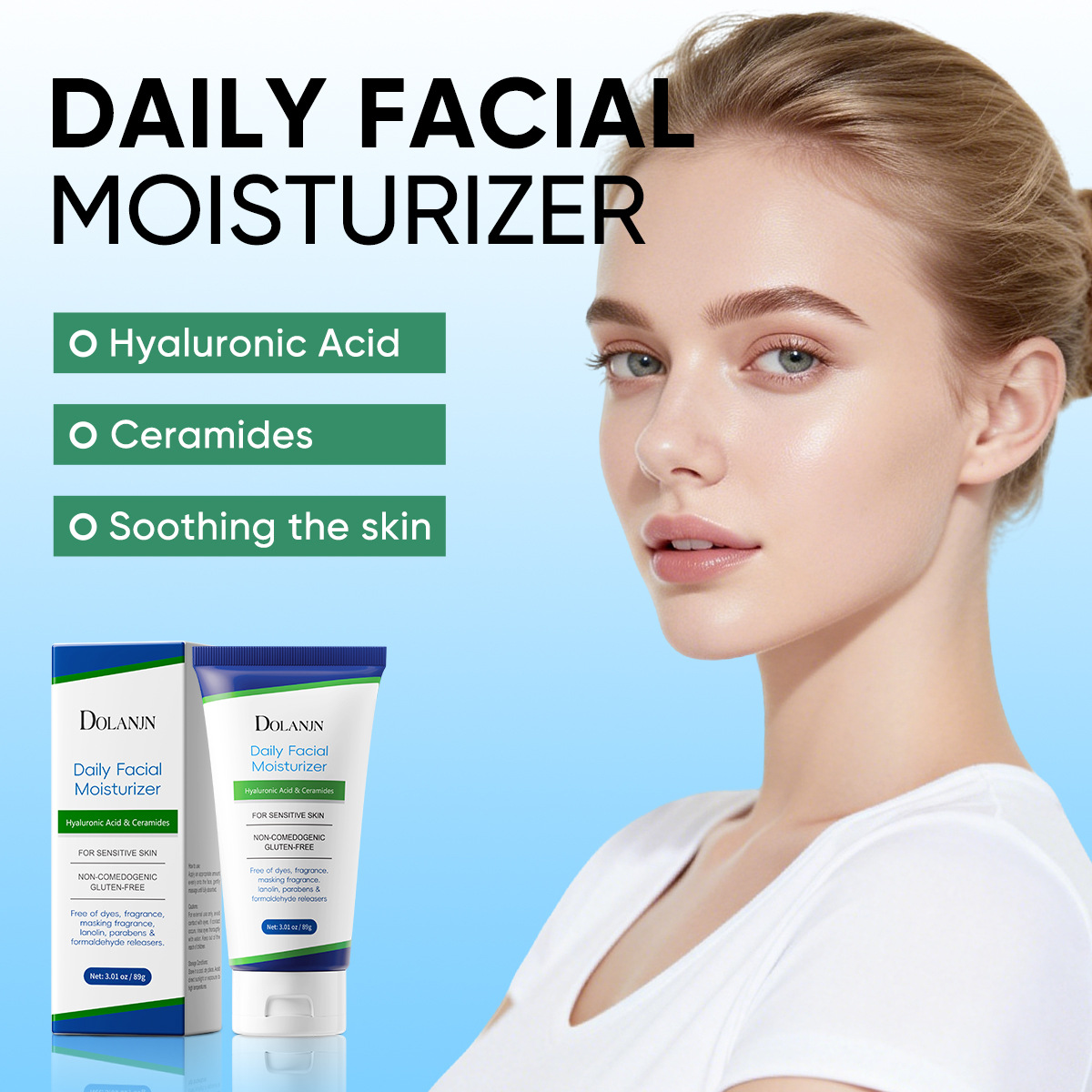 Cross-Border Foreign Trade Hyaluronic Acid Ceramide Moisturizing Cream Hyaluronic Acid Daily Moisturizing and Repairing Facial Moisturizing Cream