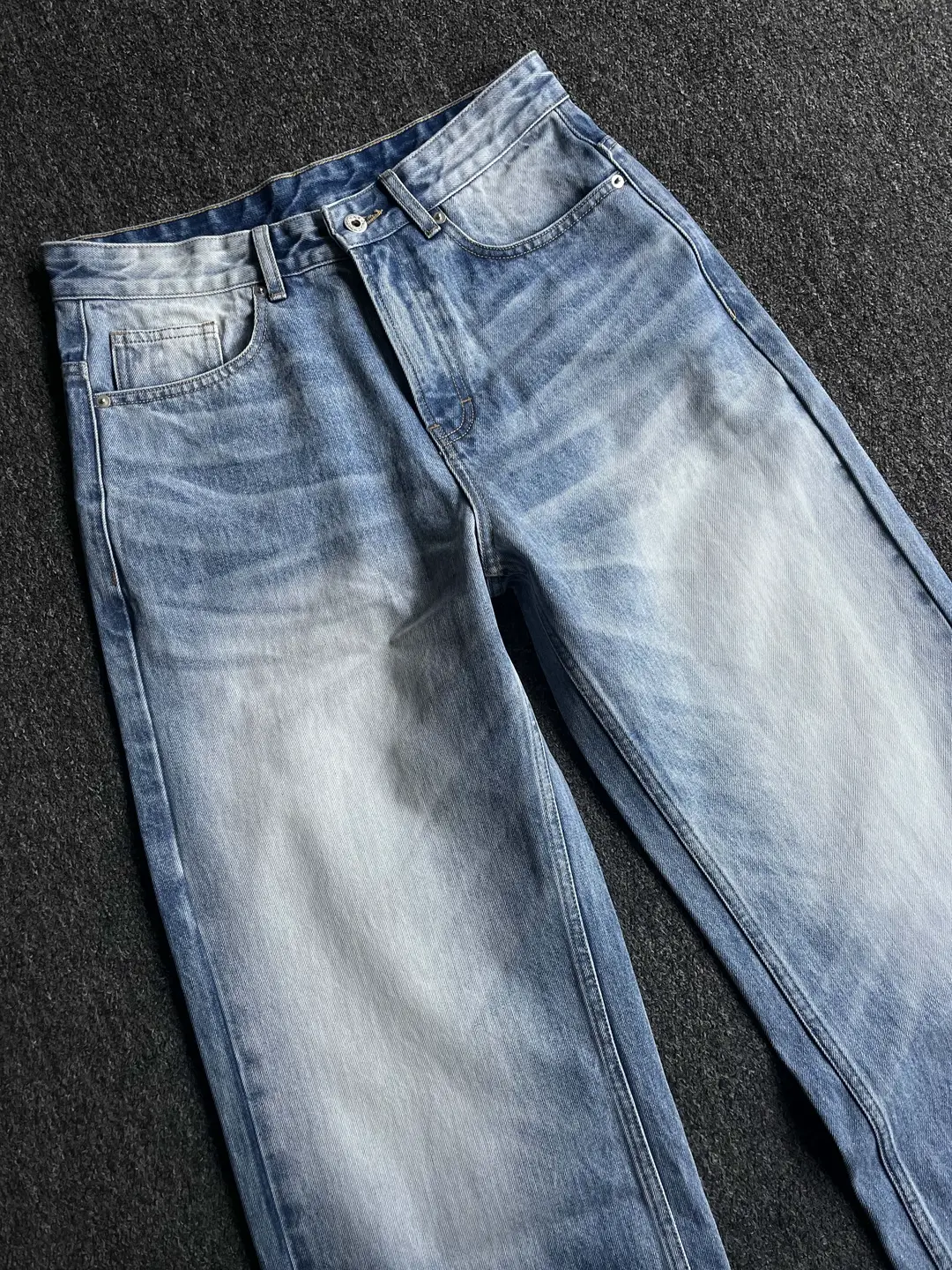 Xanvas Ice Blue Cream 14.5oz Ergonomics Nature Three-Dimensional Cat Whiskers Small A-Line Denim