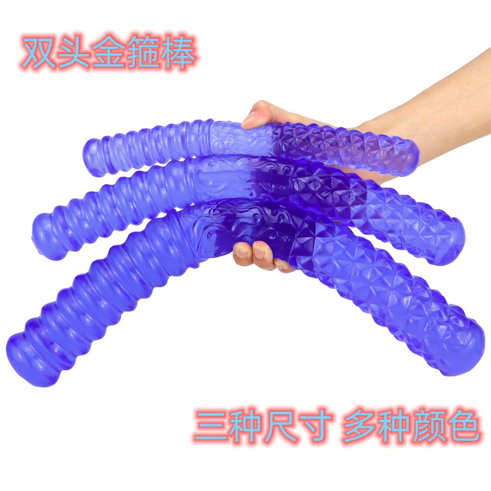 Double-headed golden hoop stick for women double-headed penis oversized thick and long simulation penis Lala for men and women sexy anal plug for back court