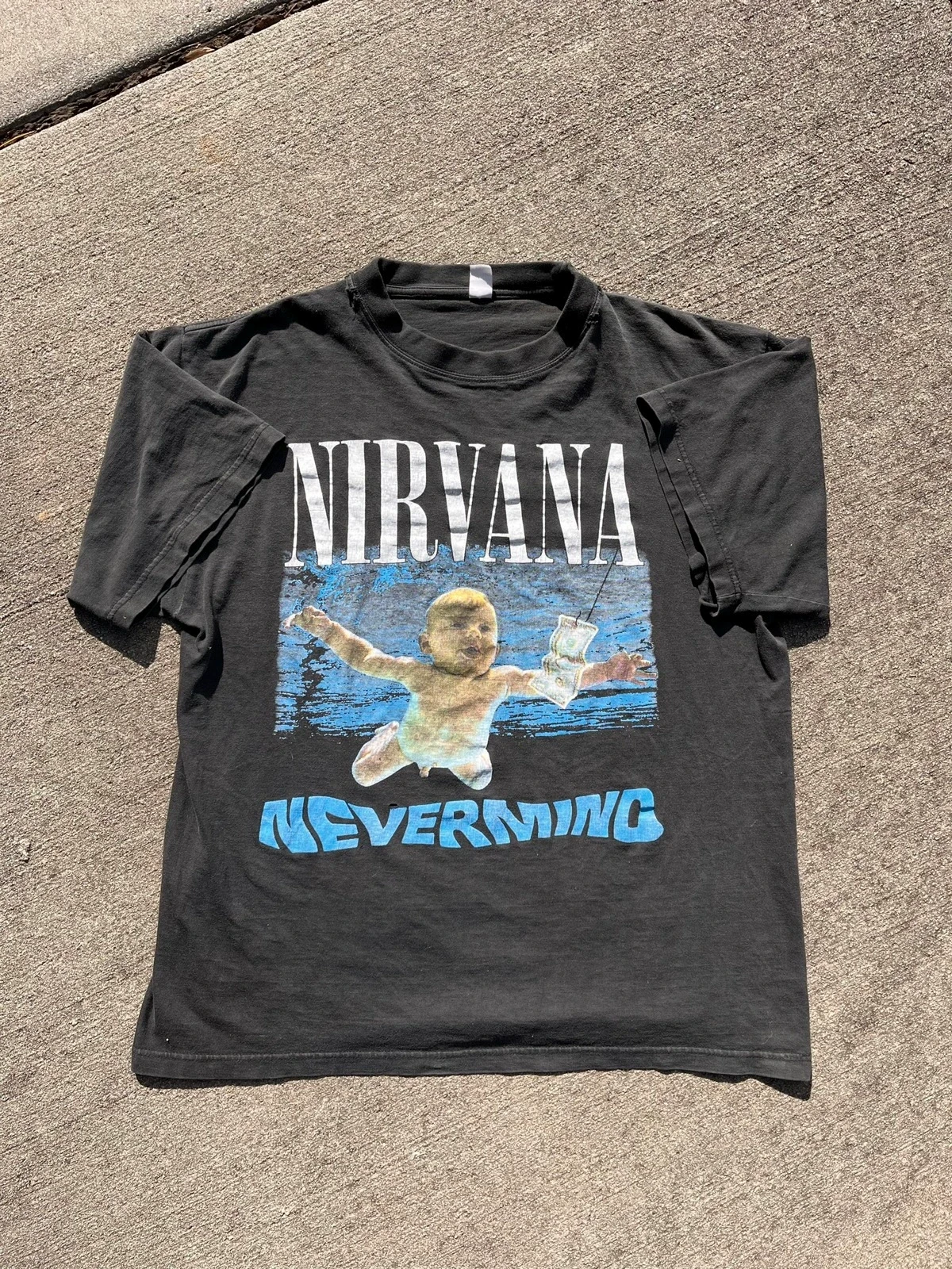 Nirvana album RIPPLE OVERLAY commemorative heavyweight high street hip-hop loose short sleeved T-shirt