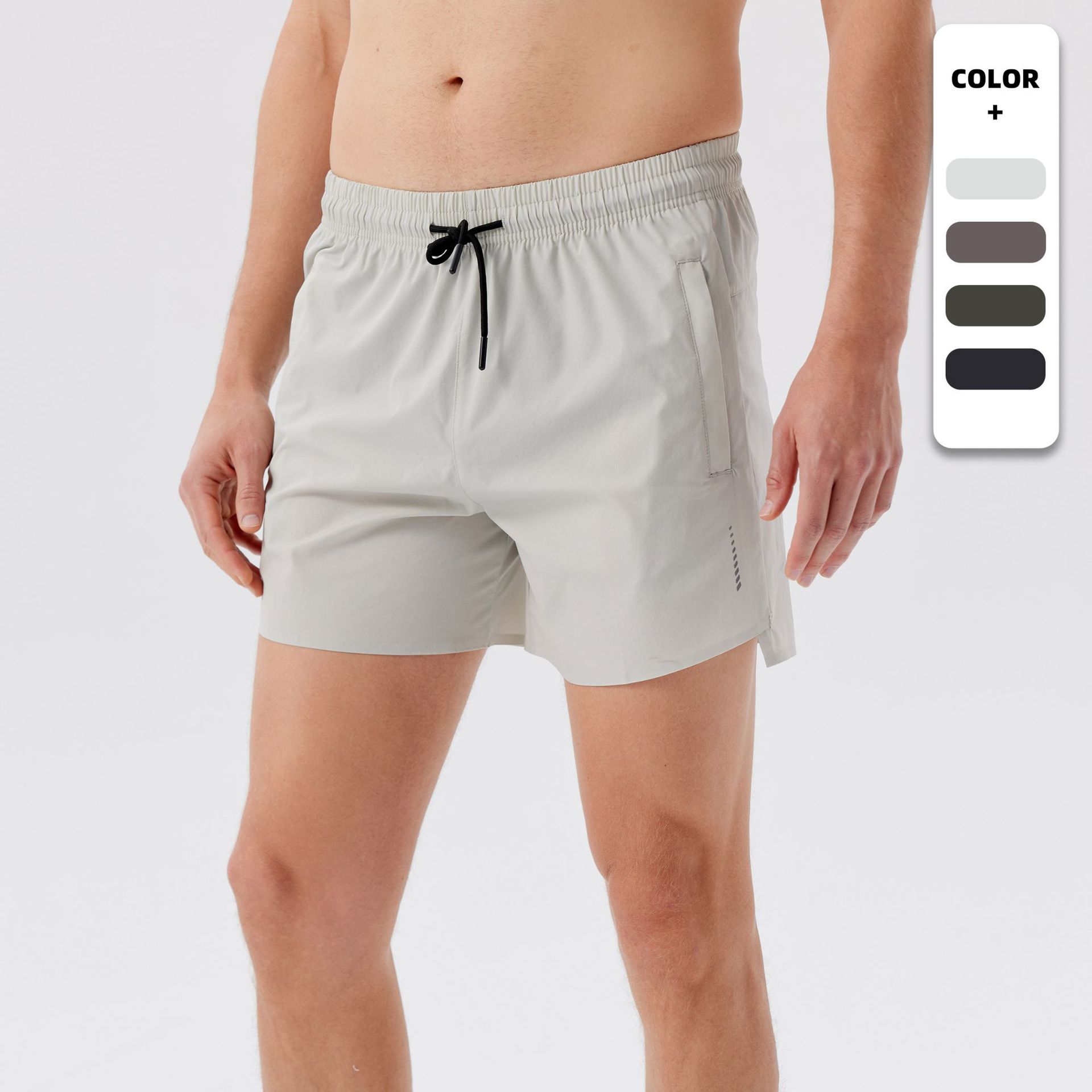 Outdoor Sports Shorts Men's Summer New Seamless Press Edge Reflective Quick-drying Breathable Running Track and Field Training Three-point Shorts