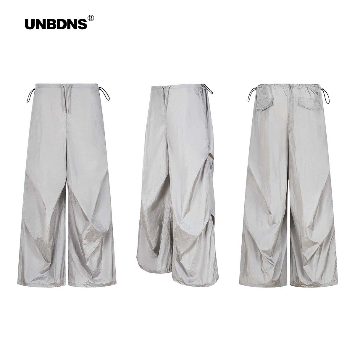 Unbdns American Retro Cargo Pants for Women, Summer Paratrooper Casual Pants, Drawstring Versatile Sports Loose Wide-Leg Long Pants