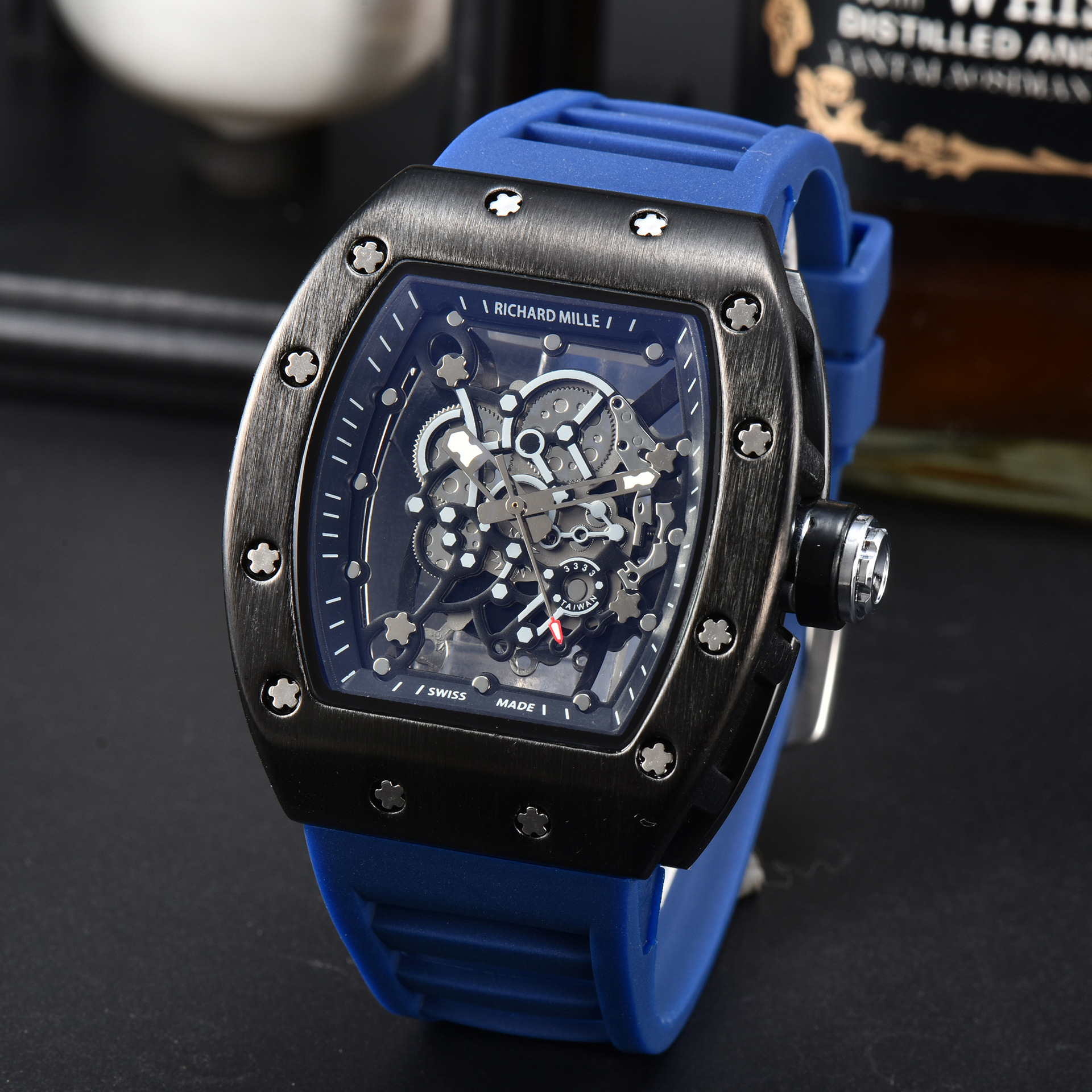 New Richard Six-Pin Cut Out Lettering Hot-Selling Watch Men's and Women's Watch Manufacturer Supply Large Dial