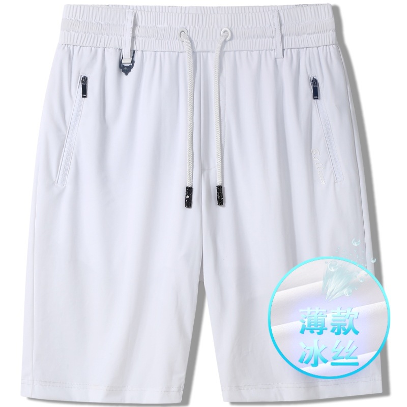 Ice Silk Sports Shorts Men's Summer Men's Casual Pants Dad's Quick-Dry Pants Thin Loose Beach Pants 35