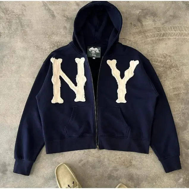 Yk Hoodie Early Autumn Letter Versatile Hooded Cardigan Loose Fit