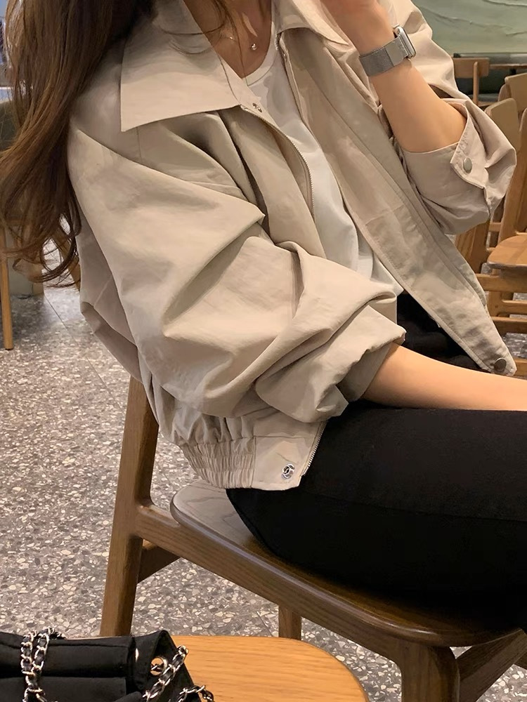 High-grade Elegant Solid Color Short Coat Women's Small Simple Casual All-match Jacket Workwear Top Spring and Autumn New