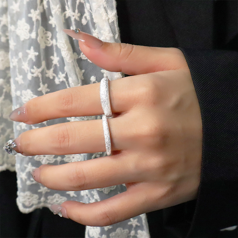 Ancient Cat Ning Super Sparkling Starry Sky Galaxy Ring Bling Sparkling Gypsophila Open Ring Stacked Index Finger Ring