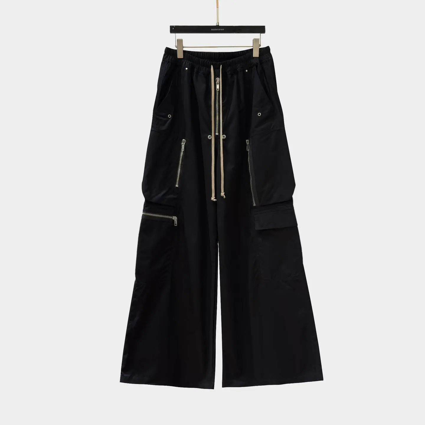 Dark RO Style 25 New Large Pocket Zipper workwear Design Elastic Waist American Loose Wide Leg Casual Pants