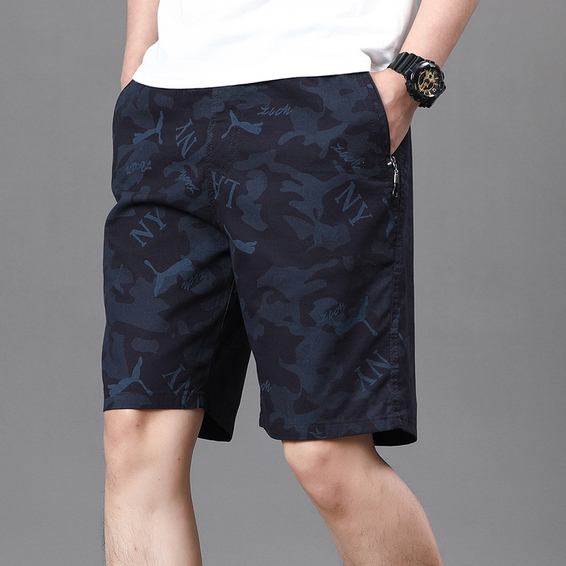 Middle-aged and elderly summer thin cotton beach pants 5 points pants outside wear home loose casual shorts men's 5 points