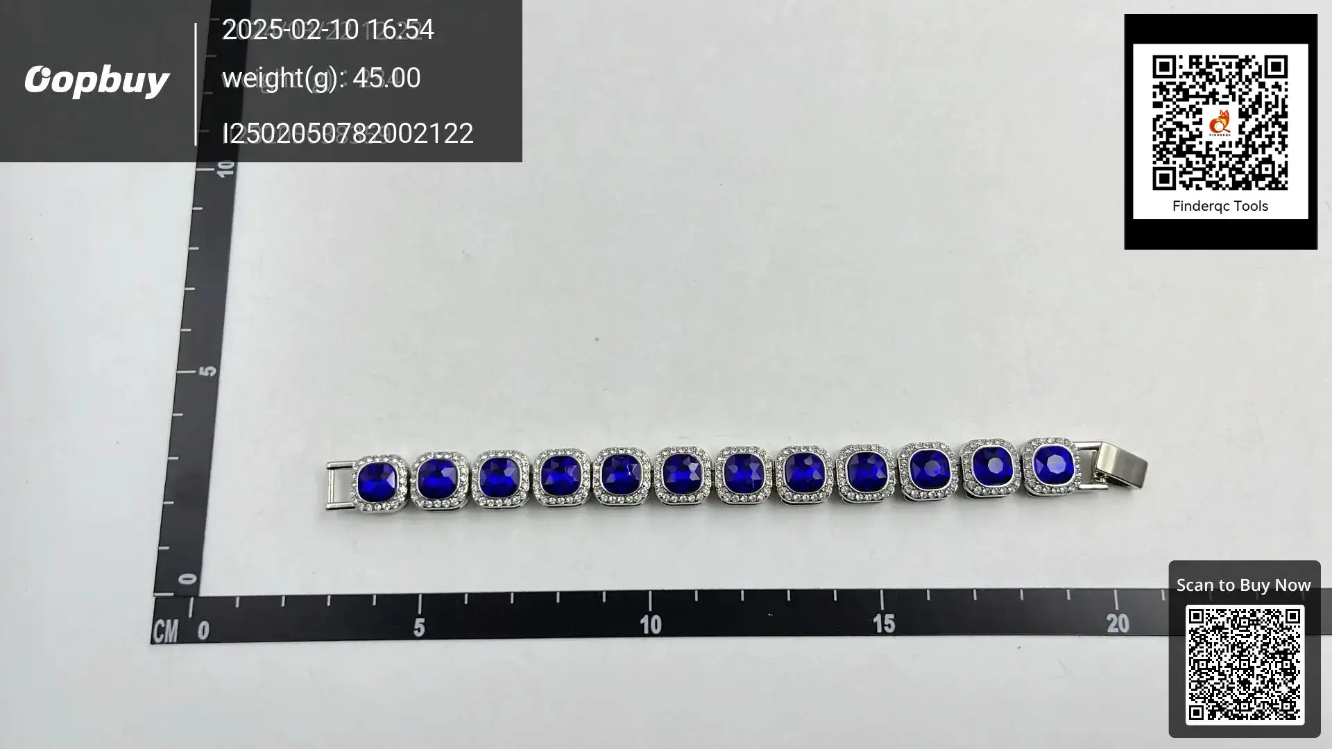 Men's Rock Candy Blue Diamond Necklace 12mm Sapphire Blue Square Diamond Niche Style Personalized Hip Hop Clavicle Chain Internet Celebrity Live Broadcast Ins Fashion
