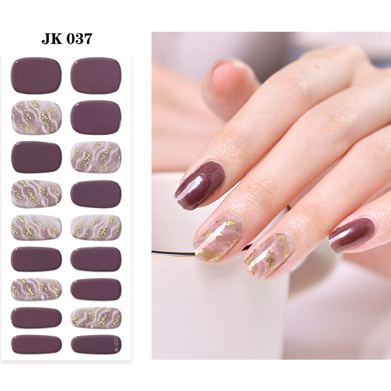 Uv Light Therapy Semi-Cured Semi-Baked 24-Piece Wearable Fake Nail Gel Nail Stickers Aurora Nails Removable