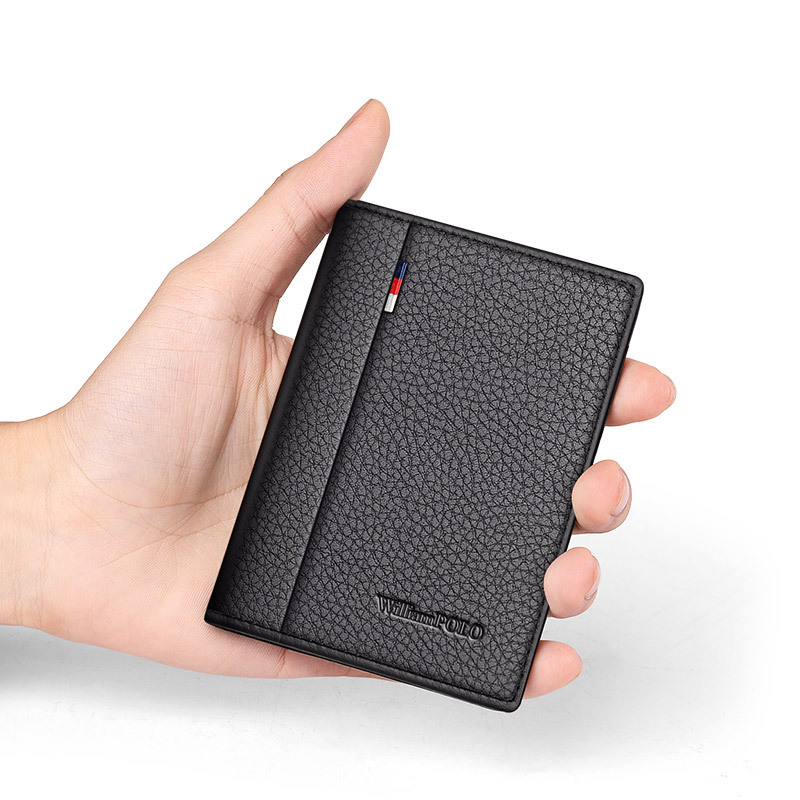 Emperor Paul card holder men's genuine leather business card holder men's Mini Card Holder short first layer cowhide vertical multi-card holder men