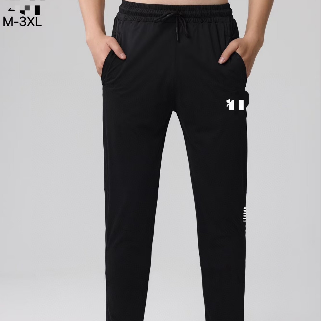 Brand Ice Silk in stock Pants Men's Summer Stretch Slim-fit Breathable Quick-drying Running Sports Casual Ankle-length Pants