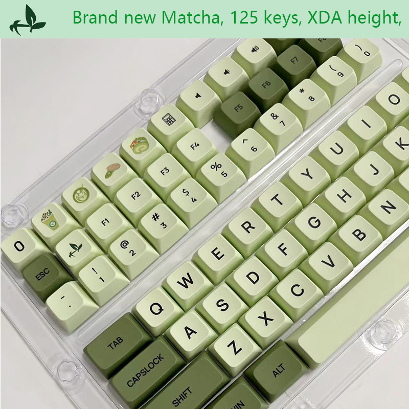 Xda Matcha 125 Keys Cheese Green Grass Green Sublimation Keycap Small Full Set Boxed Pbt Material Factory Direct Sales