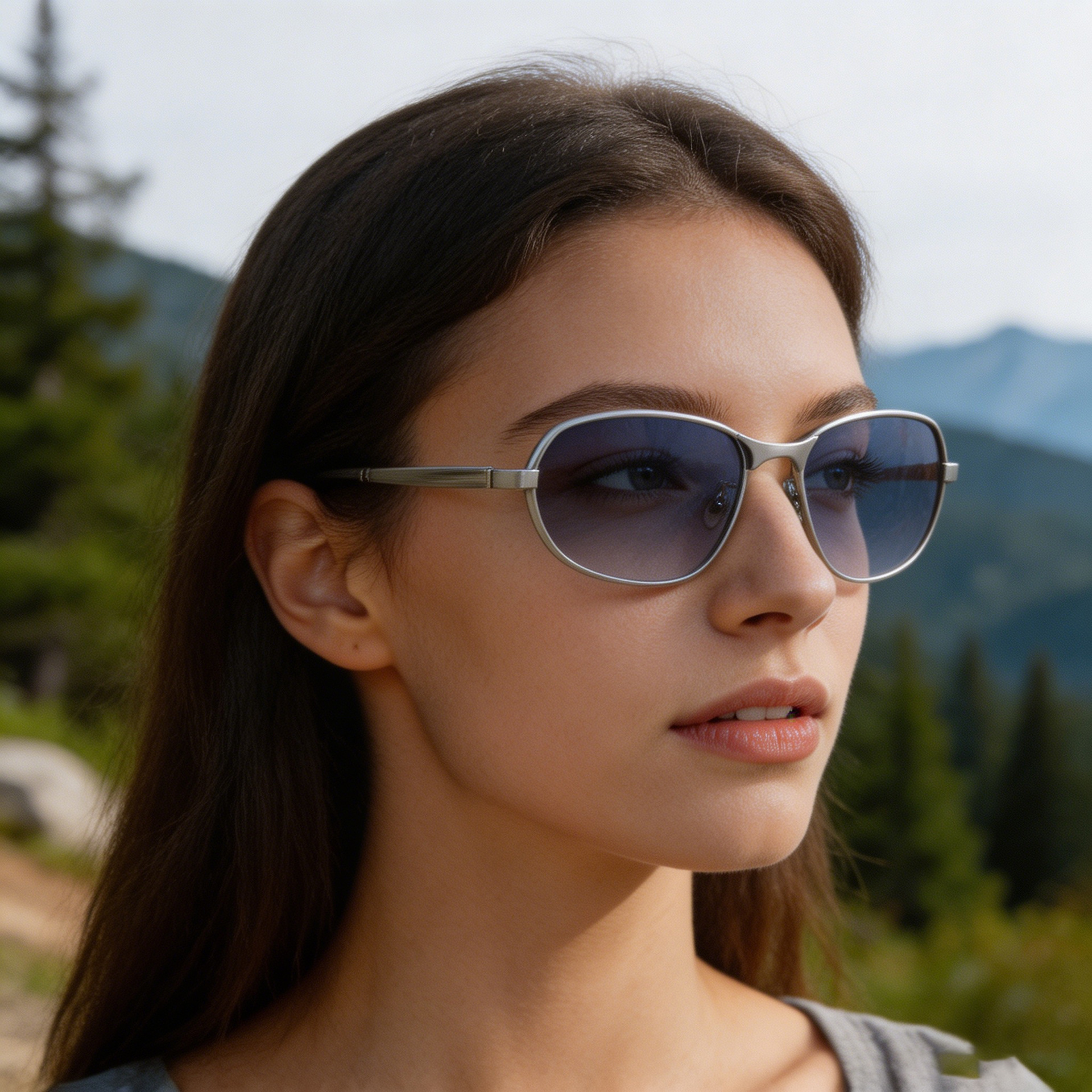 2025 New European and American Fashion Cat-Eye Sunglasses for Women, Personalized Metal Temples, Outdoor Trendy Sunglasses for Women, Cross-Border