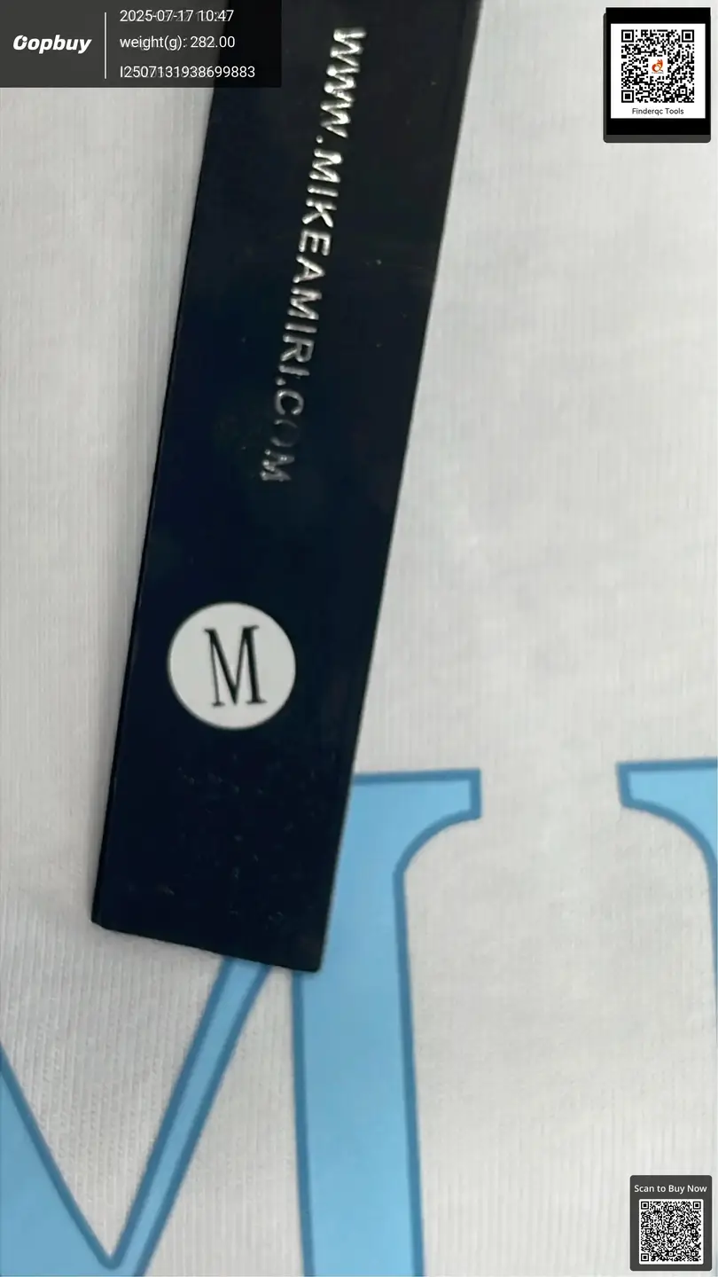 European and American fashion brand 2024 spring and summer new AMIRI crystal blue metal letter printing men's and women's cotton short-sleeved T-shirt