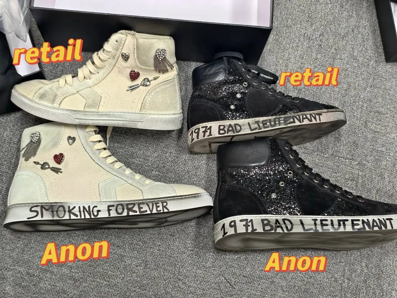 Anon批次 （永远吸烟）标题 帆布鞋