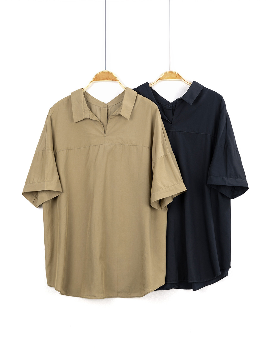 Sudachi Summer Style 100% Lyocell Shirt Women's Work Clothing Front and Back Two-Wear Collar Tencel Three-Quarter Sleeve Top