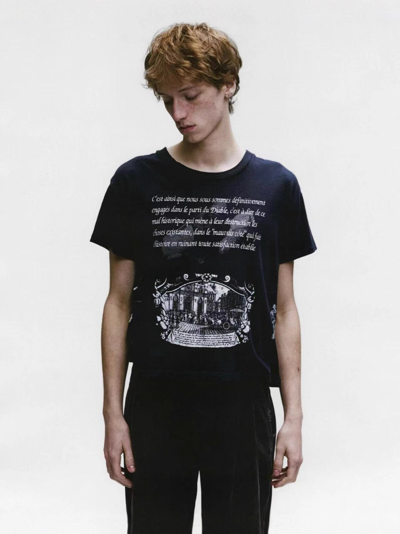 Enfants Riches Deprimes Erd Napoleon Retro Knitted Loose Washed Distressed Short-Sleeved T-Shirt