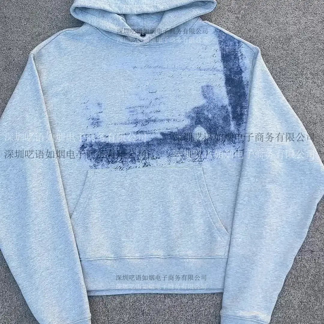 European and American Cross-Border Graffiti Print Sweatshirt Long-Sleeved Pullover Hoodie Retro Jacket Street Wear Trendy Y2K
