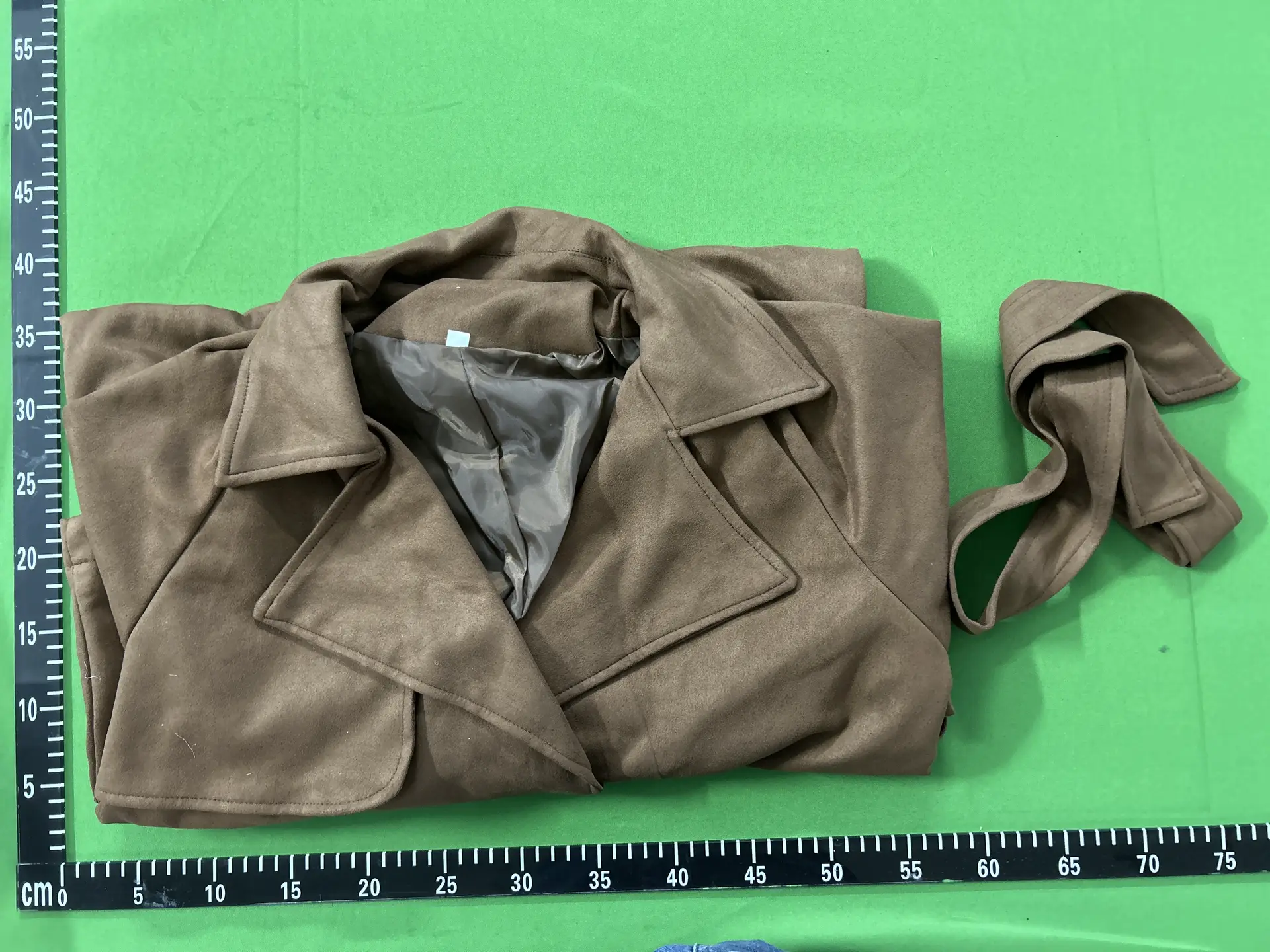 Spring new women's fashionable loose double breasted lapel long over knee strap jacket windbreaker jacket