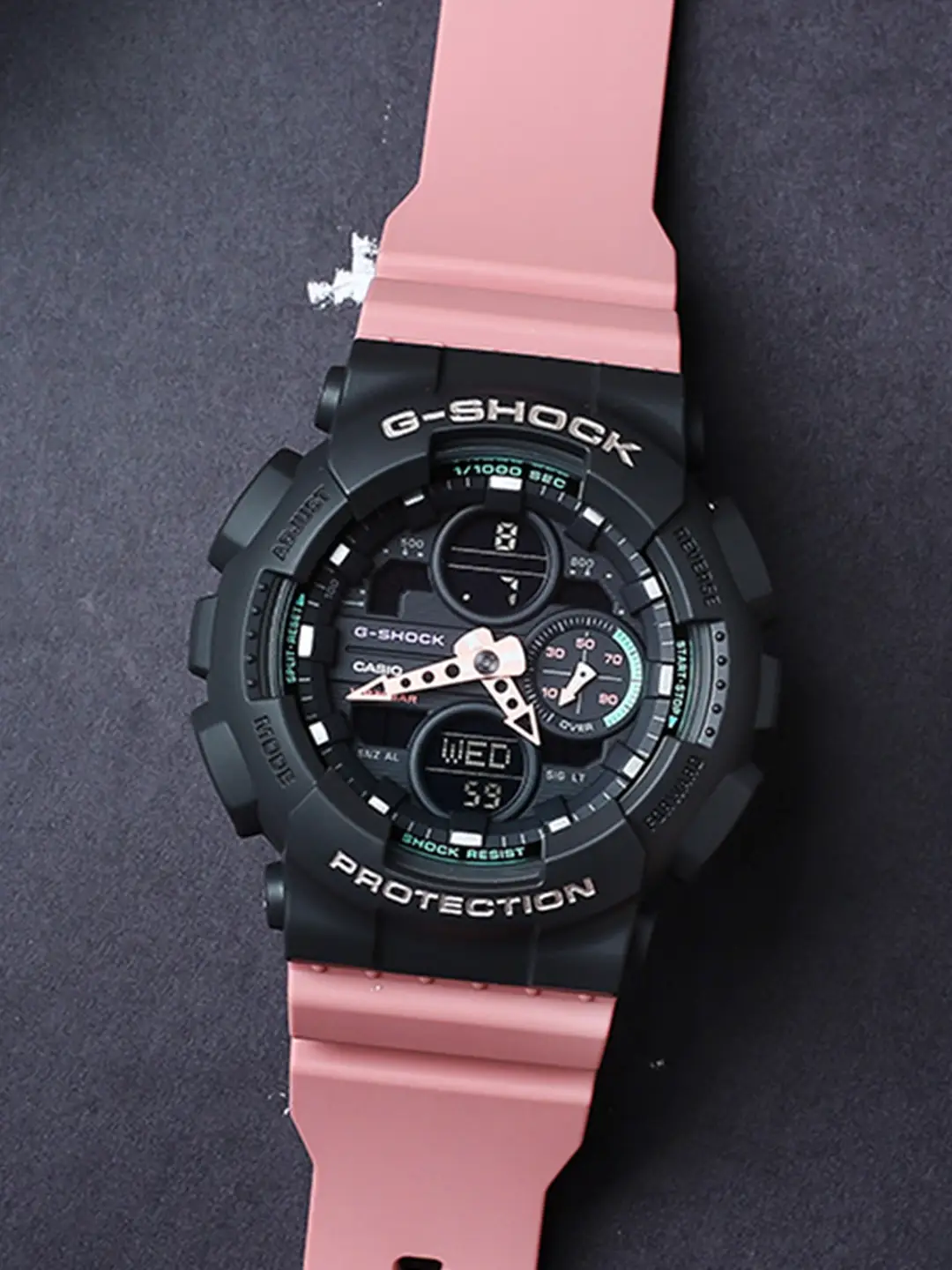 Casio Casio Student Watch Female Junior High School Student Model G-Shock Sports Black Pink Female Model Official Authentic S140