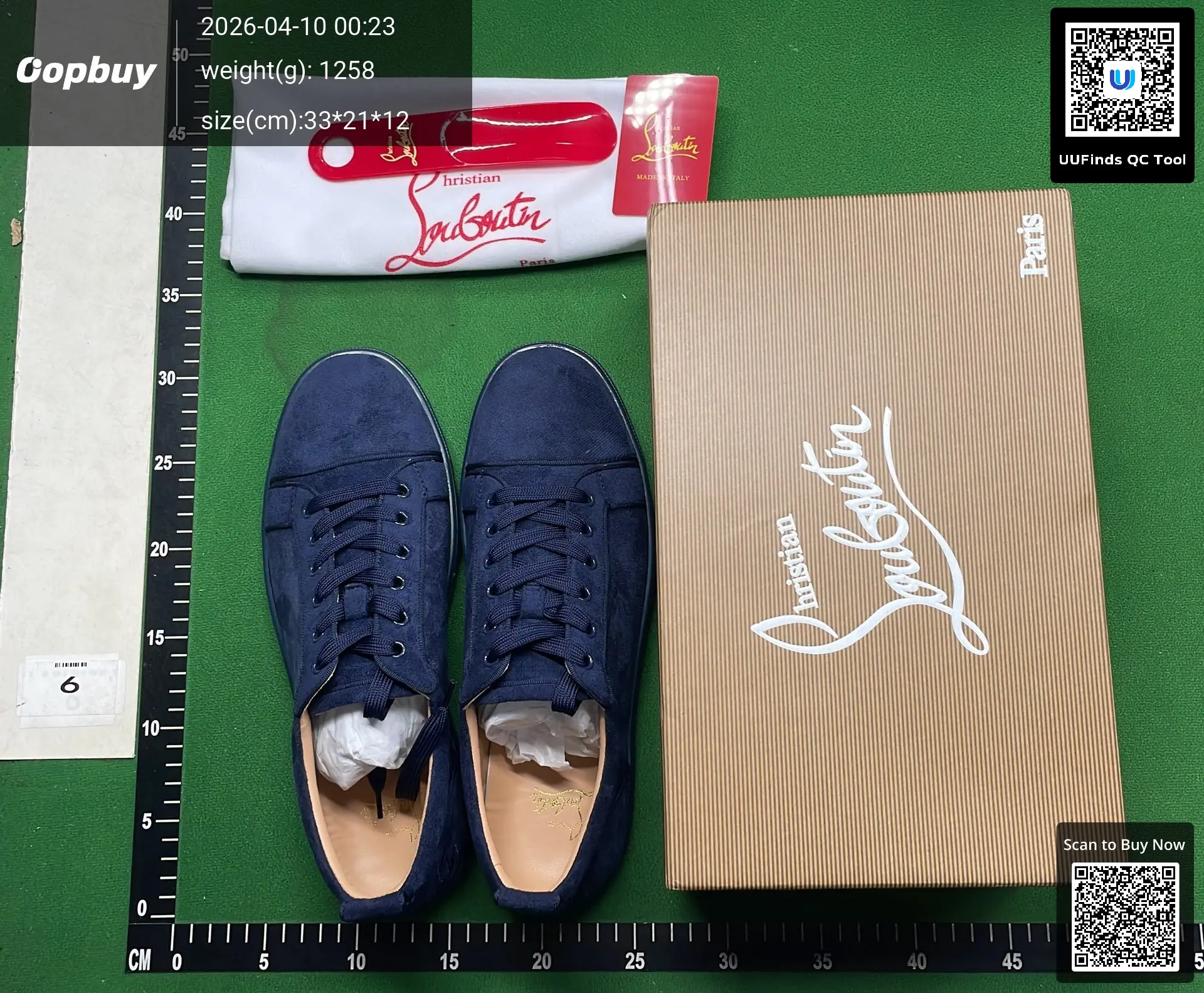 Christian Louboutin Navy Suede Sneakers