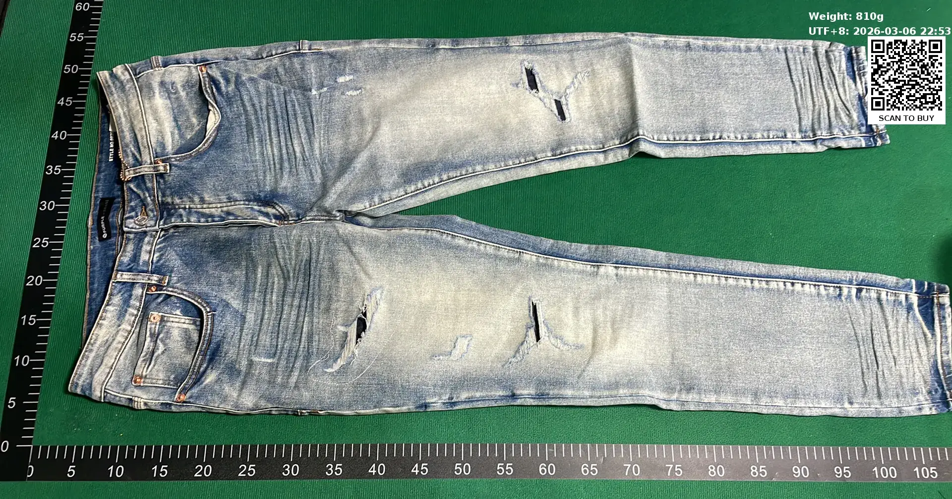 Cross-Border European and American Puiple Biacd Jeans Washed, Distressed, Retro, Ripped, Splash-Ink, Handsome American Style — foto QC 2