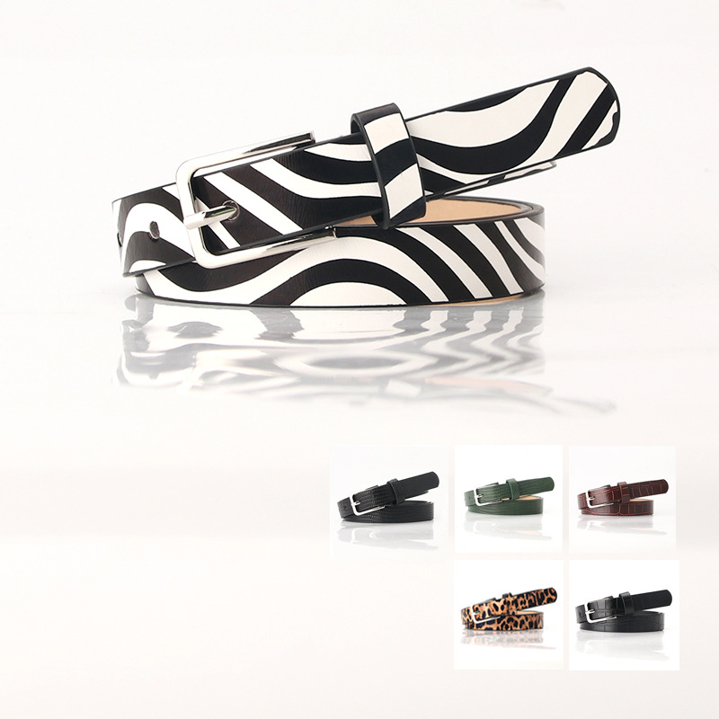 Women's belt personality leopard belt thin trend fashion Joker pants zebra belt clothing decoration belt wholesale