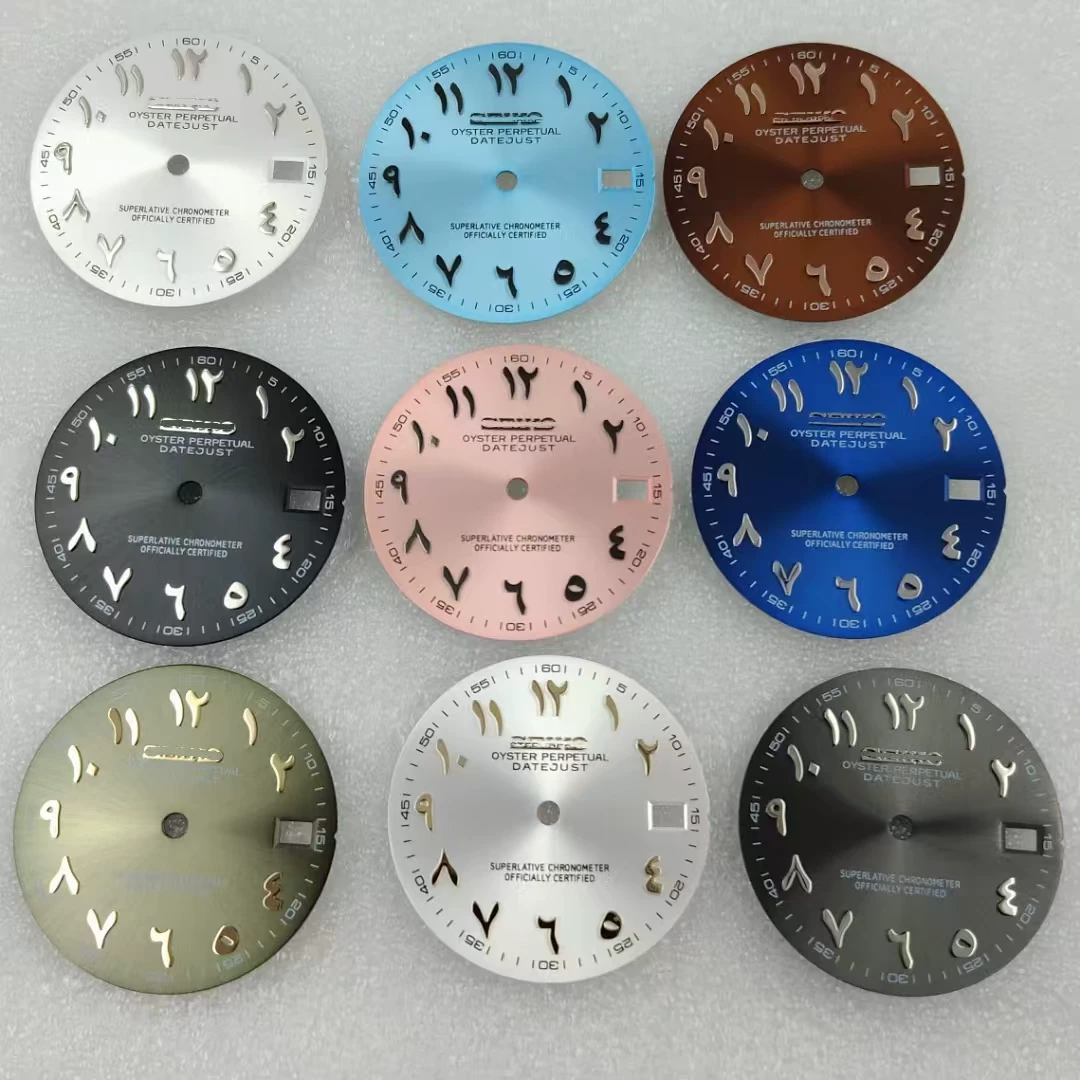 28.5mm Sunburst Middle Eastern Arabic Numeral Dial Modification Parts, Literally Suitable for Nh35/36 Movements