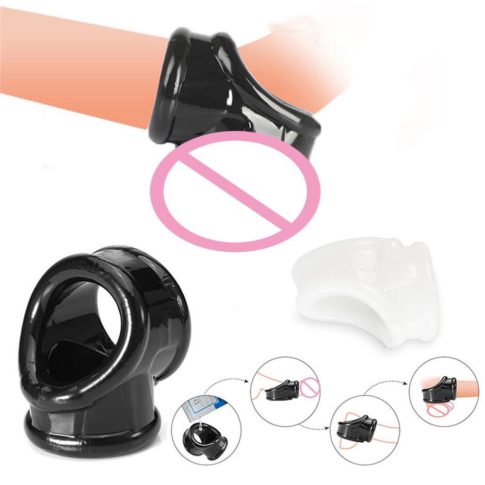 Adult products factory wholesale TPE flexible glue triple delay sperm lock ring male JJ egg set couple supplies