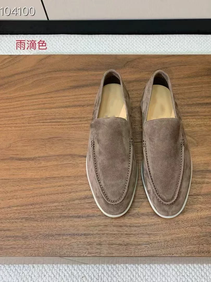 Top Version~ Old Money Style Loafers Lp Men's Shoes Casual Flat Slip-On Suede Shoes Women's British Style Foto QC de TAOBAO na Qualit.ly