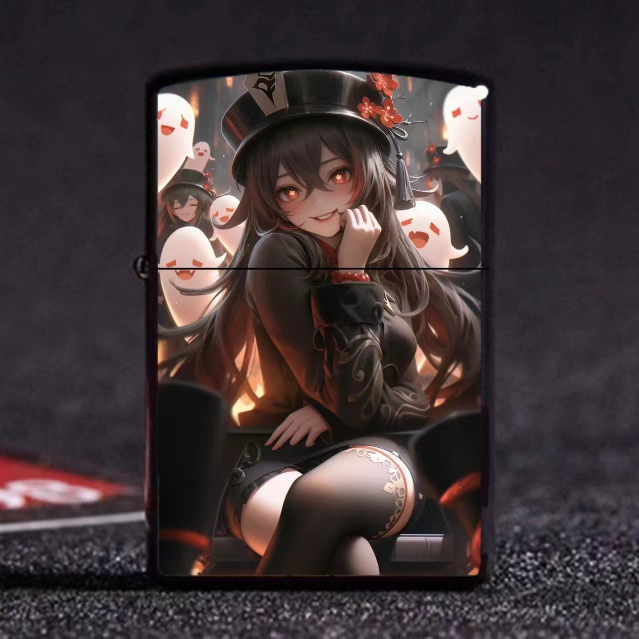 Yuanshen walnut character secondary animation lighter kerosene windproof metal lighter support a generation of hair