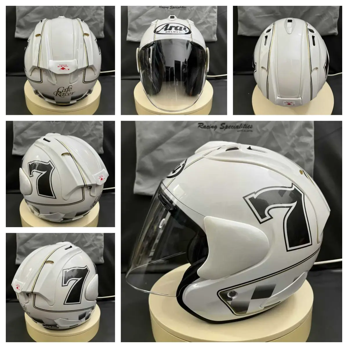 Vz Dongying Longguijing Three-Quarter Half Helmet 3/4 Single Lens Digital 7 Half Helmet Motorcycle Helmet